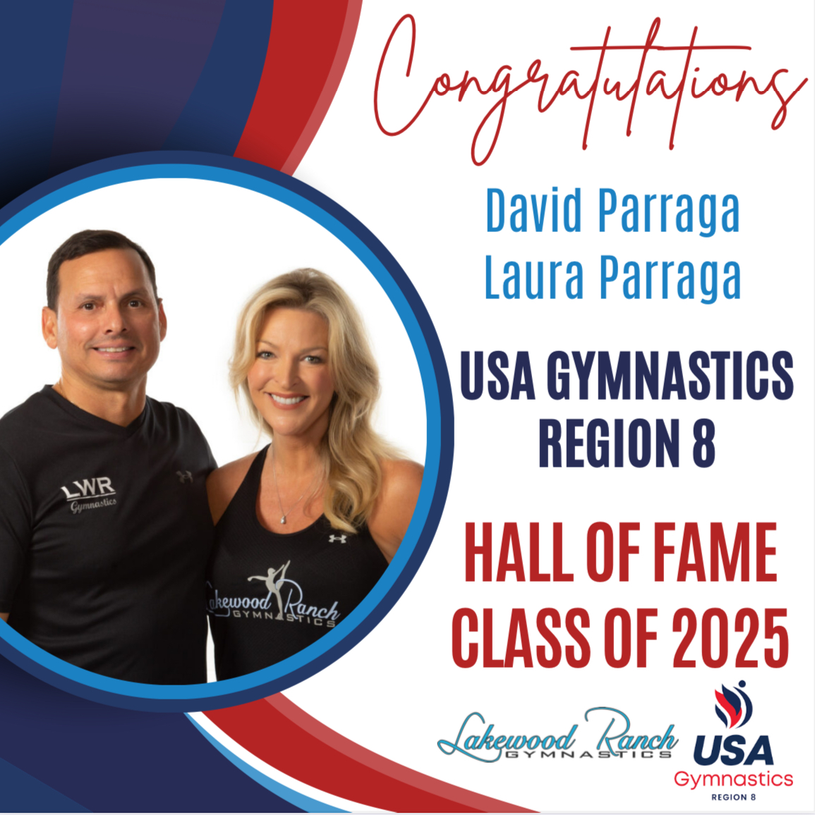 David and Laura Parraga - USA Gymnastics Region 8 Hall of Fame Class of 2025